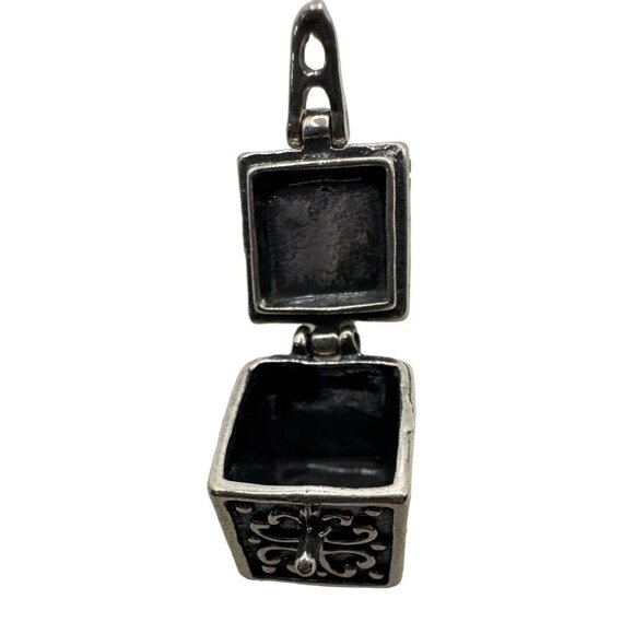 Vintage Prayer Box Locket Pendant Charm 925 Sterling Silver Religious Faith Hope - Picture 3 of 8